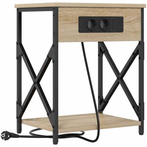 vidaXL Nachtkastje Sonoma Eik 41 x 31 x 51 cm Bewerkt hout vidaXL Nachtkastje Sonoma Eik 41 x 31 x 51 cm Bewerkt hout
