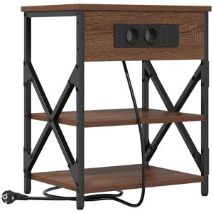 vidaXL Nachtkastje met plank Bruin Eiken 41 x 31 x 51 cm Bewerkt hout vidaXL Nachtkastje met plank Bruin Eiken 41 x 31 x 51 cm Bewerkt hout