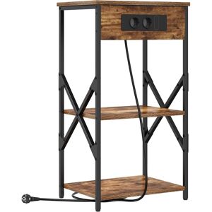 vidaXL Nachtkastje met plank Rook Eiken 41 x 31 x 76 cm Bewerkt hout vidaXL Nachtkastje met plank Rook Eiken 41 x 31 x 76 cm Bewerkt hout
