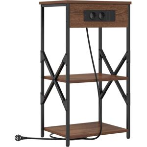 vidaXL Nachtkastje met plank Bruin Eiken 41 x 31 x 76 cm Bewerkt hout vidaXL Nachtkastje met plank Bruin Eiken 41 x 31 x 76 cm Bewerkt hout