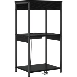vidaXL Nachtkastje met plank Zwart Eiken 41 x 31 x 76 cm Bewerkt hout vidaXL Nachtkastje met plank Zwart Eiken 41 x 31 x 76 cm Bewerkt hout
