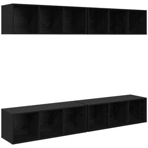 vidaXL Tv-meubelset 4 pcs Zwart Eiken 37 x 37 x 107 cm Bewerkt hout vidaXL Tv-meubelset 4 pcs Zwart Eiken 37 x 37 x 107 cm Bewerkt hout