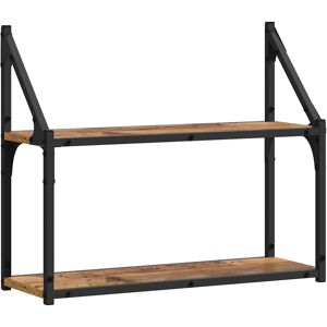 vidaXL Wandplank met plank Oud hout 60 x 21 x 51 cm Bewerkt hout vidaXL Wandplank met plank Oud hout 60 x 21 x 51 cm Bewerkt hout