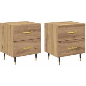 vidaXL Nachtkastje 2 pcs Artisan Eiken 40 x 35 x 47,5 cm Bewerkt hout vidaXL Nachtkastje 2 pcs Artisan Eiken 40 x 35 x 47,5 cm Bewerkt hout