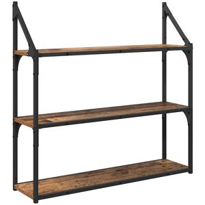 vidaXL Wandplank met plank Oud Hout 80 x 21 x 78,5 cm Bewerkt hout vidaXL Wandplank met plank Oud Hout 80 x 21 x 78,5 cm Bewerkt hout