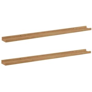 vidaXL Wandplank met plank 2 pcs Bruin 100 x 9 x 3 cm Bewerkt hout vidaXL Wandplank met plank 2 pcs Bruin 100 x 9 x 3 cm Bewerkt hout