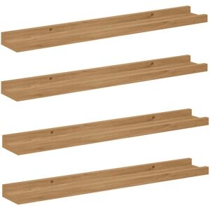 vidaXL Wandplank met plank 4 pcs Bruin 60 x 9 x 3 cm Bewerkt hout vidaXL Wandplank met plank 4 pcs Bruin 60 x 9 x 3 cm Bewerkt hout