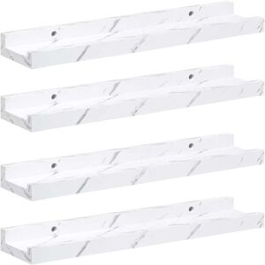 vidaXL Wandplank met plank 4 pcs Wit Marmer 40 x 9 x 3 cm Bewerkt hout vidaXL Wandplank met plank 4 pcs Wit Marmer 40 x 9 x 3 cm Bewerkt hout