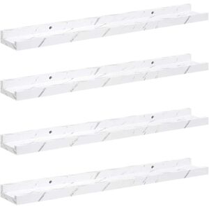 vidaXL Wandplank met plank 4 pcs Wit Marmer 60 x 9 x 3 cm Bewerkt hout vidaXL Wandplank met plank 4 pcs Wit Marmer 60 x 9 x 3 cm Bewerkt hout