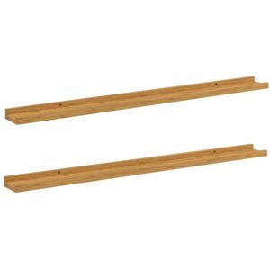 vidaXL Wandplank met plank 2 pcs Beige 100 x 9 x 3 cm Bewerkt hout vidaXL Wandplank met plank 2 pcs Beige 100 x 9 x 3 cm Bewerkt hout