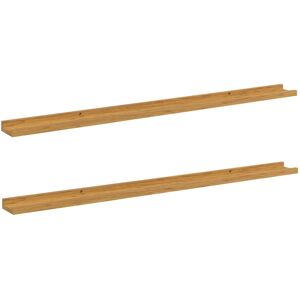 vidaXL Wandplank met plank 2 pcs Beige 115 x 9 x 3 cm Bewerkt hout vidaXL Wandplank met plank 2 pcs Beige 115 x 9 x 3 cm Bewerkt hout