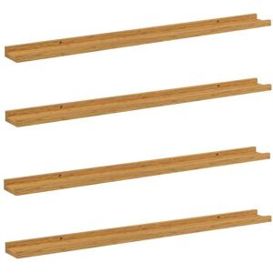 vidaXL Wandplank met plank 4 pcs Beige 100 x 9 x 3 cm Bewerkt hout vidaXL Wandplank met plank 4 pcs Beige 100 x 9 x 3 cm Bewerkt hout
