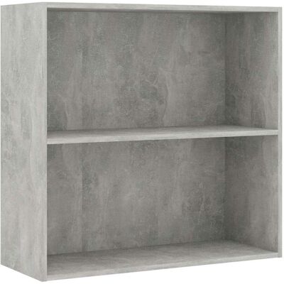 vidaXL Boekenkast met 2 schappen 80x30x76,5 cm bewerkt hout betongrijs vidaXL Boekenkast met 2 schappen 80x30x76,5 cm bewerkt hout betongrijs