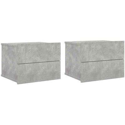 vidaXL Nachtkastjes 2 st 40x30x30 cm bewerkt hout betongrijs vidaXL Nachtkastjes 2 st 40x30x30 cm bewerkt hout betongrijs
