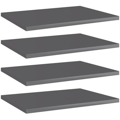 vidaXL Wandschappen 4 st 40x30x1,5 cm spaanplaat hoogglans grijs vidaXL Wandschappen 4 st 40x30x1,5 cm spaanplaat hoogglans grijs