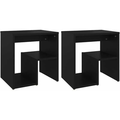 vidaXL Nachtkastjes 2 st 40x30x40 cm bewerkt hout zwart vidaXL Nachtkastjes 2 st 40x30x40 cm bewerkt hout zwart