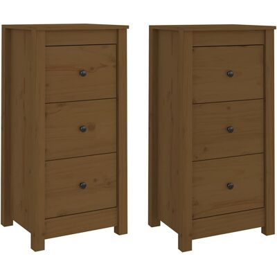 vidaXL Dressoirs 2 st 40x35x80 cm massief grenenhout honingbruin vidaXL Dressoirs 2 st 40x35x80 cm massief grenenhout honingbruin