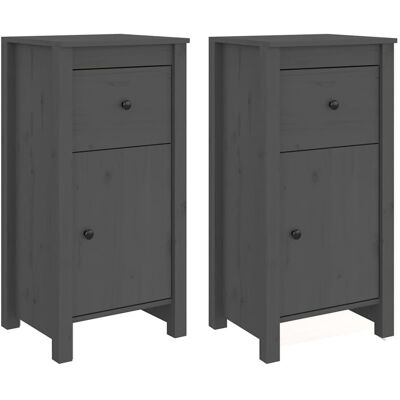 vidaXL Dressoirs 2 st 40x35x80 cm massief grenenhout grijs vidaXL Dressoirs 2 st 40x35x80 cm massief grenenhout grijs
