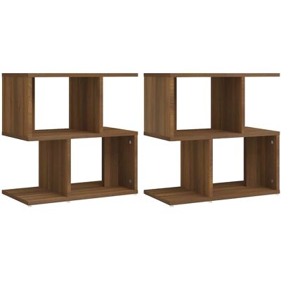 vidaXL Nachtkastjes 2 st 50x30x51,5 cm bewerkt hout bruin eikenkleur vidaXL Nachtkastjes 2 st 50x30x51,5 cm bewerkt hout bruin eikenkleur