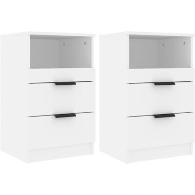 vidaXL Nachtkastjes 2 st bewerkt hout wit vidaXL Nachtkastjes 2 st bewerkt hout wit