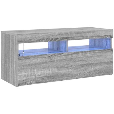 vidaXL Tv-meubel met LED-verlichting 90x35x40 cm grijs sonoma eiken vidaXL Tv-meubel met LED-verlichting 90x35x40 cm grijs sonoma eiken