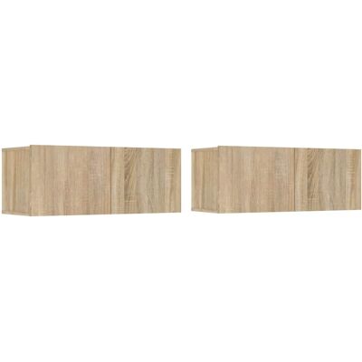 vidaXL Tv-meubels 2 st 80x30x30 cm bewerkt hout sonoma eikenkleurig vidaXL Tv-meubels 2 st 80x30x30 cm bewerkt hout sonoma eikenkleurig