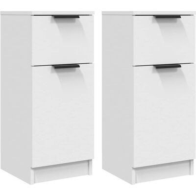 vidaXL Dressoirs 2 st 30x30x70 cm bewerkt hout wit vidaXL Dressoirs 2 st 30x30x70 cm bewerkt hout wit