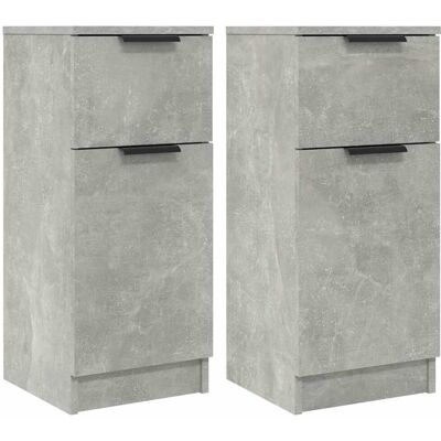 vidaXL Dressoirs 2 st 30x30x70 cm bewerkt hout betongrijs vidaXL Dressoirs 2 st 30x30x70 cm bewerkt hout betongrijs