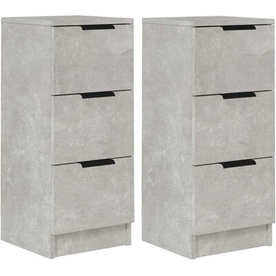 vidaXL Dressoirs 2 st 30x30x70 cm bewerkt hout betongrijs vidaXL Dressoirs 2 st 30x30x70 cm bewerkt hout betongrijs