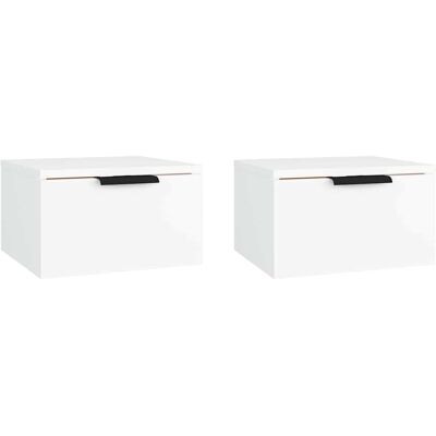 vidaXL Nachtkastjes wandgemonteerd 2 st 34x30x20 cm wit vidaXL Nachtkastjes wandgemonteerd 2 st 34x30x20 cm wit