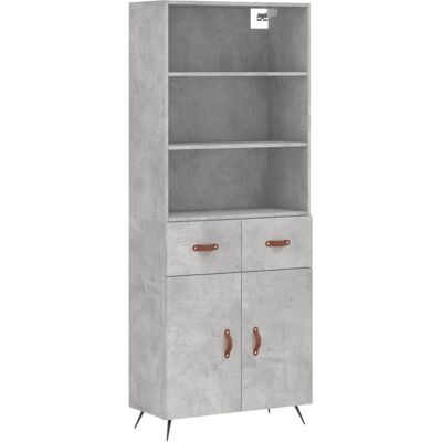 vidaXL Hoge kast 69,5x34x180 cm bewerkt hout betongrijs vidaXL Hoge kast 69,5x34x180 cm bewerkt hout betongrijs