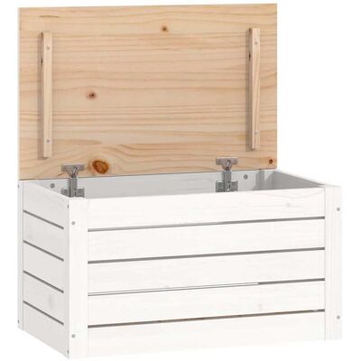 vidaXL Opbergbox wit 59,5x36,5x33 cm massief grenenhout vidaXL Opbergbox wit 59,5x36,5x33 cm massief grenenhout
