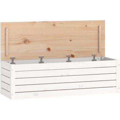 vidaXL Opbergbox wit 109x36,5x33 cm massief grenenhout vidaXL Opbergbox wit 109x36,5x33 cm massief grenenhout