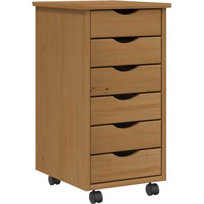 vidaXL Ladekast MOSS verrijdbaar massief grenenhout honingbruin vidaXL Ladekast MOSS verrijdbaar massief grenenhout honingbruin