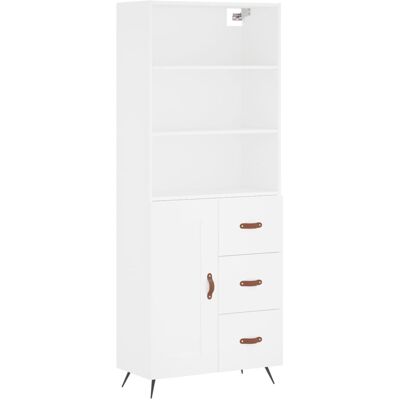 vidaXL Hoge kast 69,5x34x180 cm bewerkt hout wit vidaXL Hoge kast 69,5x34x180 cm bewerkt hout wit
