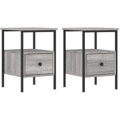 vidaXL Nachtkastjes 2 st 34x36x50 cm bewerkt hout grijs sonoma eiken vidaXL Nachtkastjes 2 st 34x36x50 cm bewerkt hout grijs sonoma eiken