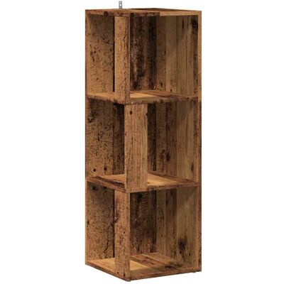 vidaXL Hoekkast 33x33x100 cm bewerkt hout oud houtkleurig vidaXL Hoekkast 33x33x100 cm bewerkt hout oud houtkleurig
