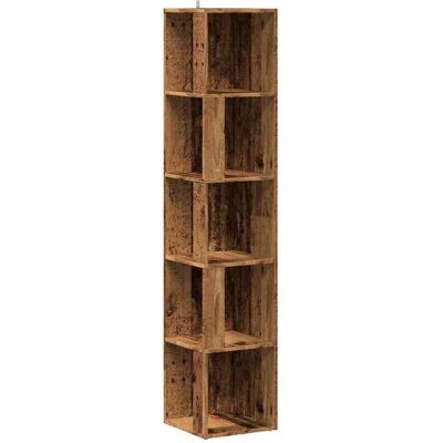 vidaXL Hoekkast 33x33x165 cm bewerkt hout oud houtkleurig vidaXL Hoekkast 33x33x165 cm bewerkt hout oud houtkleurig