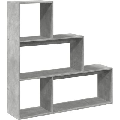 vidaXL Kamerscherm / boekenkast 3-laags 123x29x123 cm hout betongrijs vidaXL Kamerscherm / boekenkast 3-laags 123x29x123 cm hout betongrijs