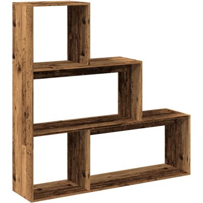 vidaXL Kamerscherm / boekenkast 3-laags 123x29x123 cm hout oud hout vidaXL Kamerscherm / boekenkast 3-laags 123x29x123 cm hout oud hout