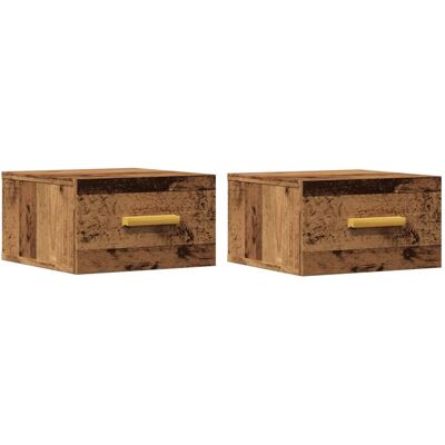 vidaXL Nachtkastjes 2 st wandgemonteerd 35x35x20 cm oud houtkleurig vidaXL Nachtkastjes 2 st wandgemonteerd 35x35x20 cm oud houtkleurig