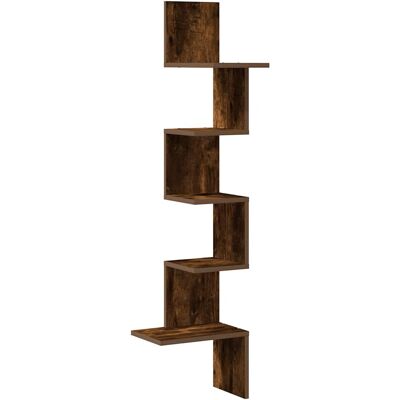 vidaXL Hoekwandschap 32x32x127,5 cm bewerkt hout gerookt eikenkleurig vidaXL Hoekwandschap 32x32x127,5 cm bewerkt hout gerookt eikenkleurig