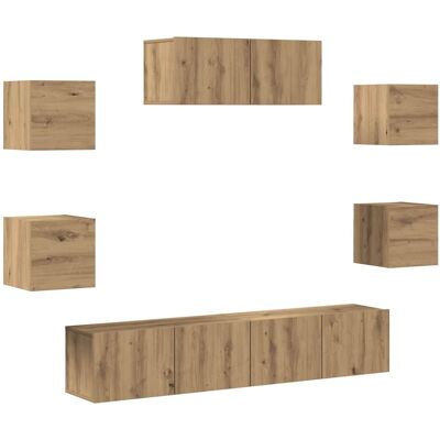 vidaXL 7-delig Tv-meubelset wandmontage artisanaal eiken vidaXL 7-delig Tv-meubelset wandmontage artisanaal eiken