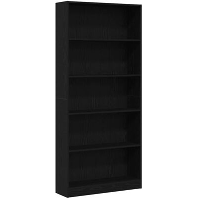 vidaXL Boekenkast 80x24x176 cm spaanplaat zwart eikenkleurig vidaXL Boekenkast 80x24x176 cm spaanplaat zwart eikenkleurig
