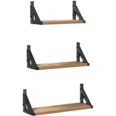 vidaXL Wandplank 3 st Rook Eik 37 x 12 x 13 cm vidaXL Wandplank 3 st Rook Eik 37 x 12 x 13 cm