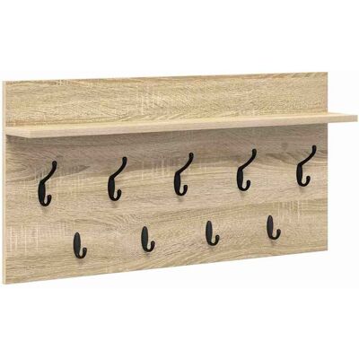 vidaXL Wandgemonteerde kapstok Muurmontage Sonoma Eik 80 x 40 x 12 cm vidaXL Wandgemonteerde kapstok Muurmontage Sonoma Eik 80 x 40 x 12 cm