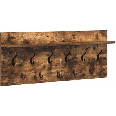 vidaXL Wandgemonteerde kapstok Muurmontage Rook Eiken 100 x 40 x 12 cm vidaXL Wandgemonteerde kapstok Muurmontage Rook Eiken 100 x 40 x 12 cm