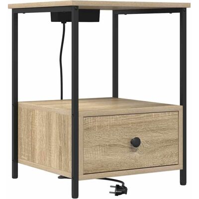 vidaXL Nachtkastje Sonoma Eik 42 x 41 x 56 cm Bewerkt hout vidaXL Nachtkastje Sonoma Eik 42 x 41 x 56 cm Bewerkt hout