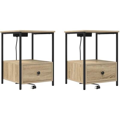 vidaXL Nachtkastje 2 st Sonoma Eik 42 x 41 x 56 cm Bewerkt hout vidaXL Nachtkastje 2 st Sonoma Eik 42 x 41 x 56 cm Bewerkt hout
