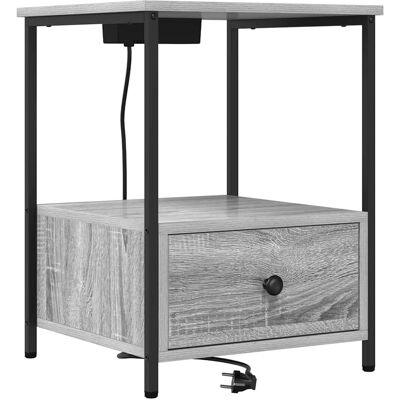 vidaXL Nachtkastje Grijs Sonoma 42 x 41 x 56 cm Bewerkt hout vidaXL Nachtkastje Grijs Sonoma 42 x 41 x 56 cm Bewerkt hout
